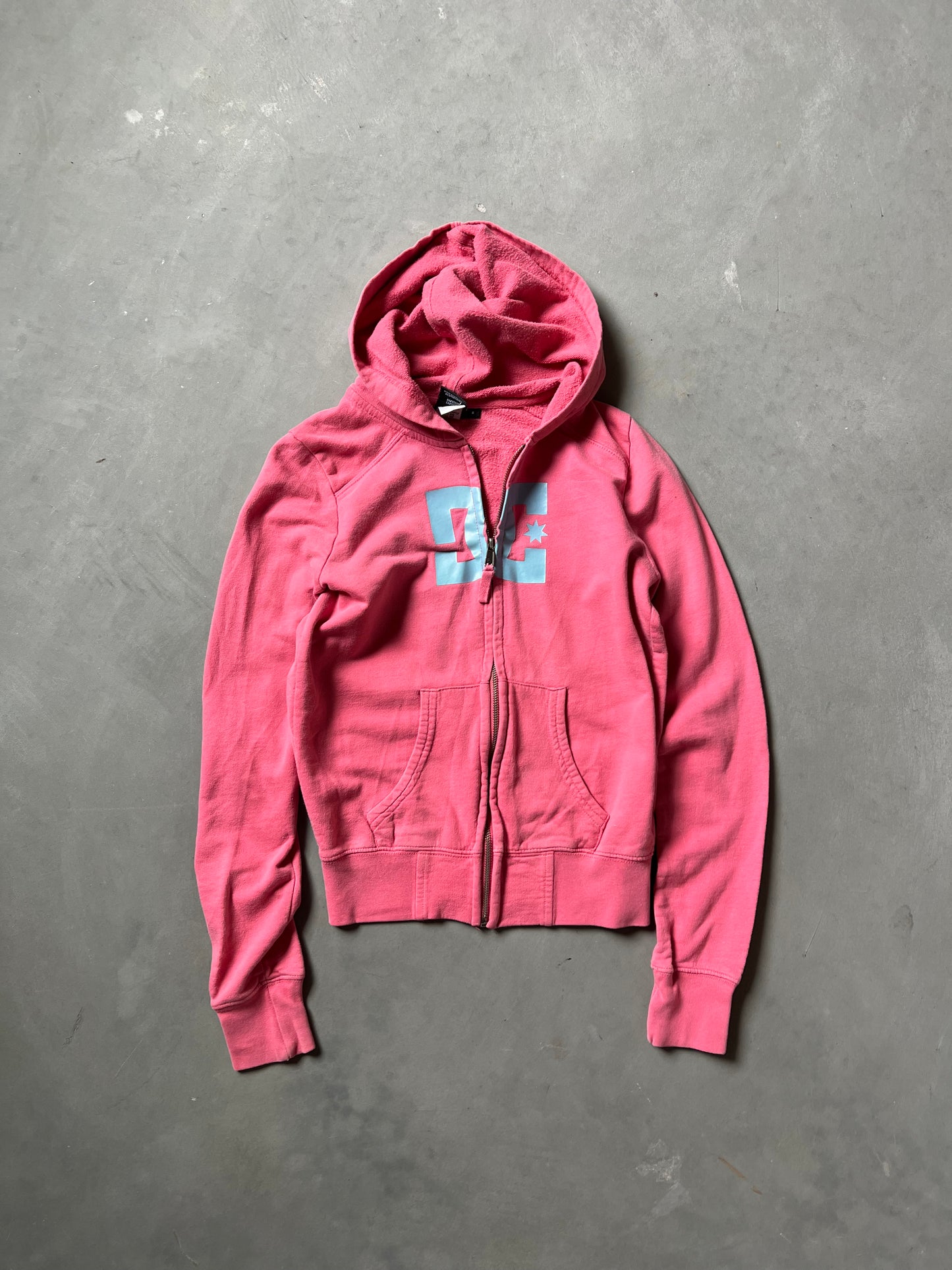 Vintage Pink DC Zip Up Hoodie - S