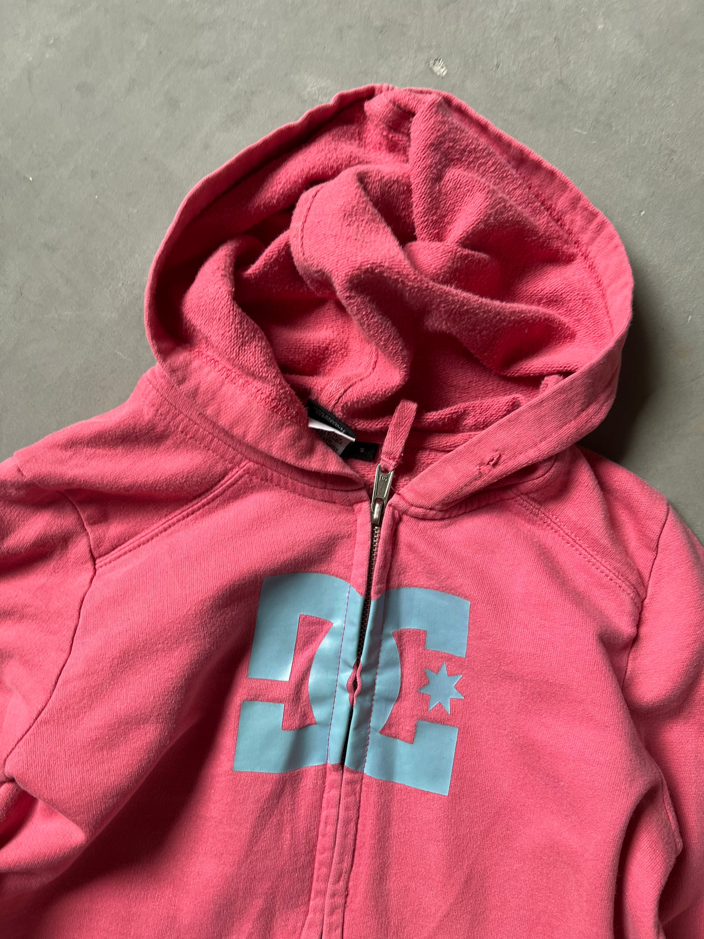 Vintage Pink DC Zip Up Hoodie - S