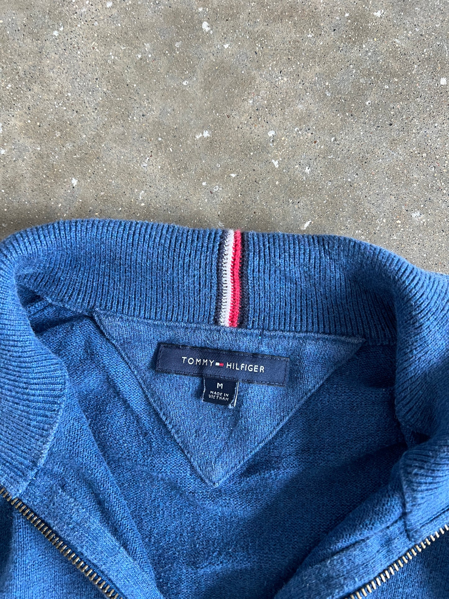 Vintage Blue Tommy Hilfiger Quarter Zip Fleece - M