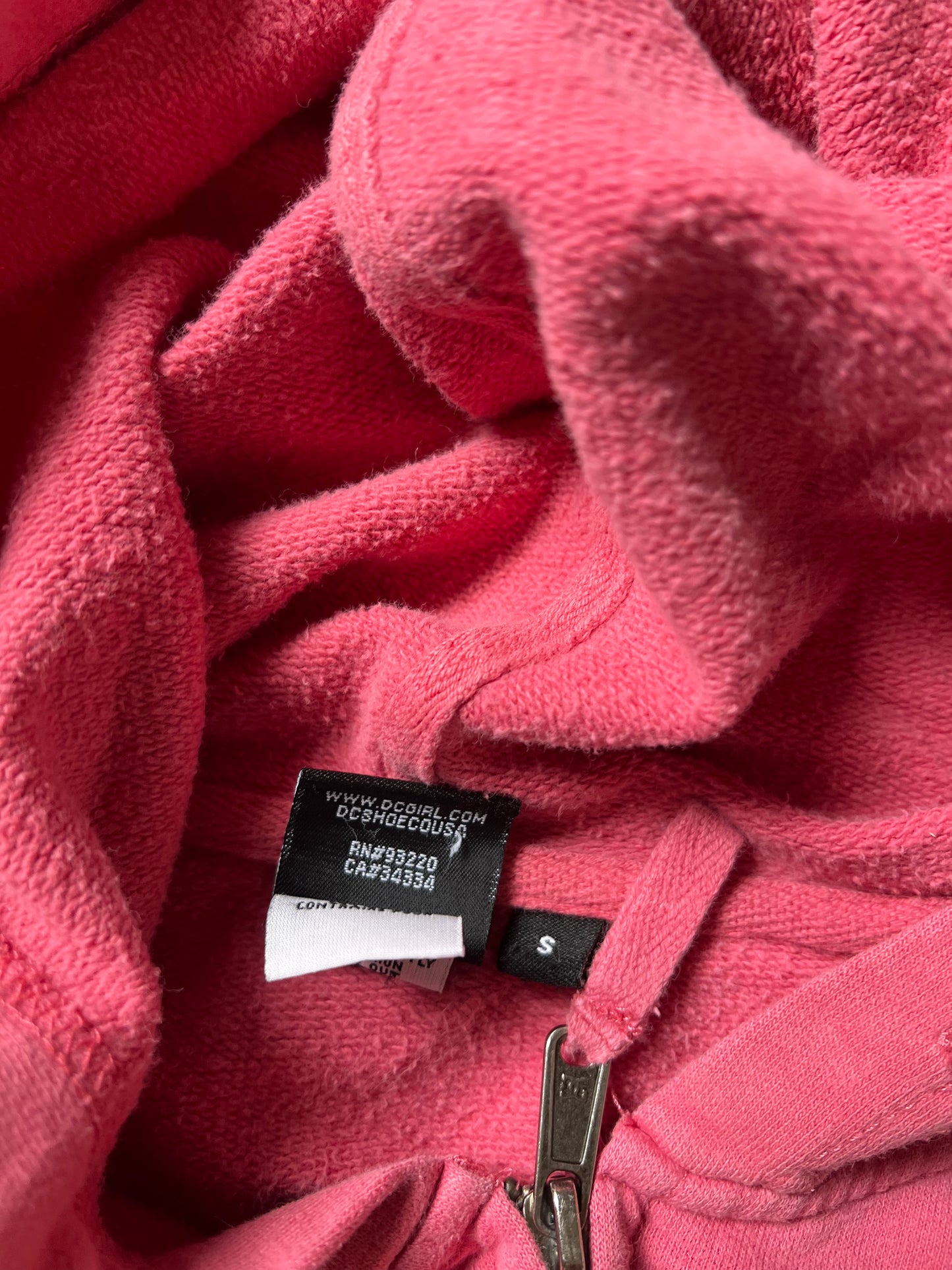 Vintage Pink DC Zip Up Hoodie - S