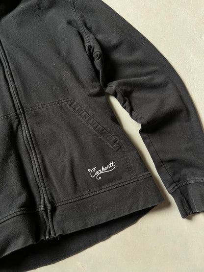 Vintage Black Carhartt Zip Up Hoodie - XL