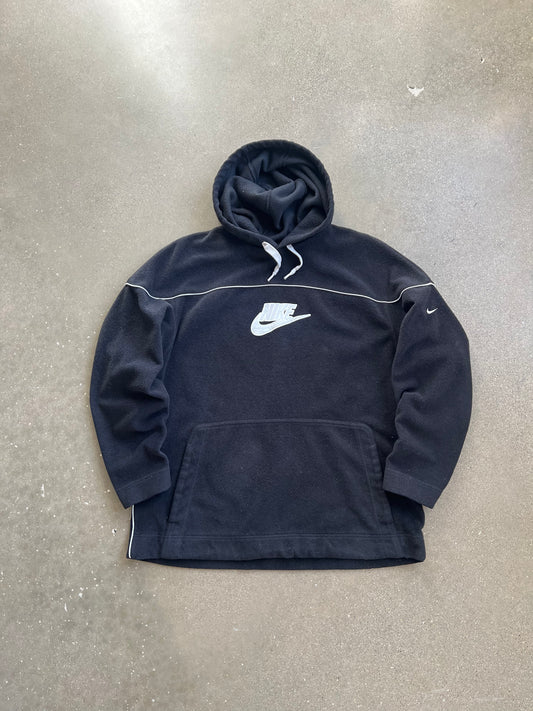 Vintage Black Nike Fleece Hoodie - L