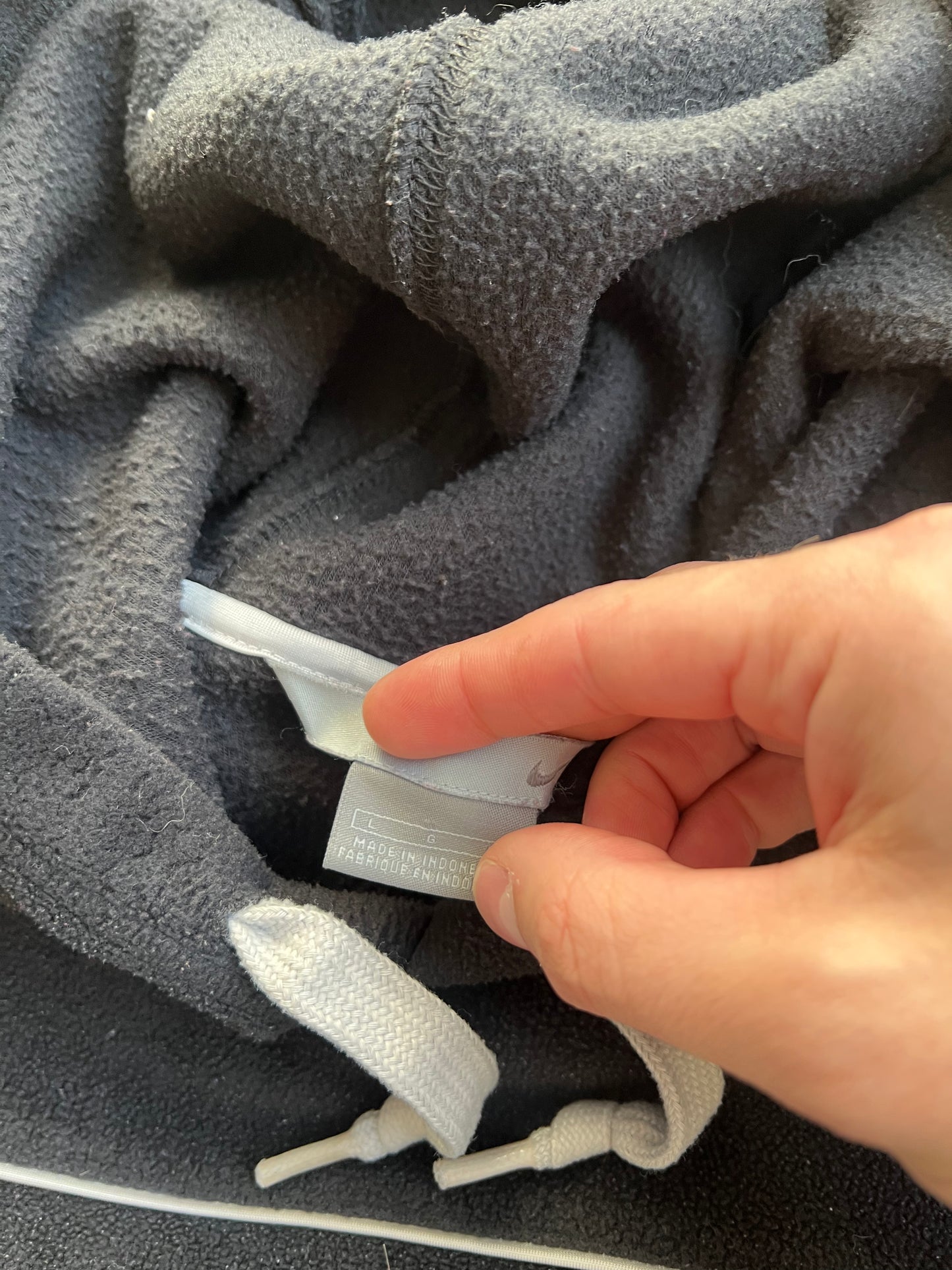 Vintage Black Nike Fleece Hoodie - L