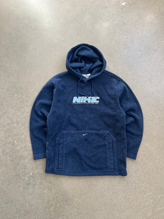 Vintage Blue Nike Fleece Hoodie - M