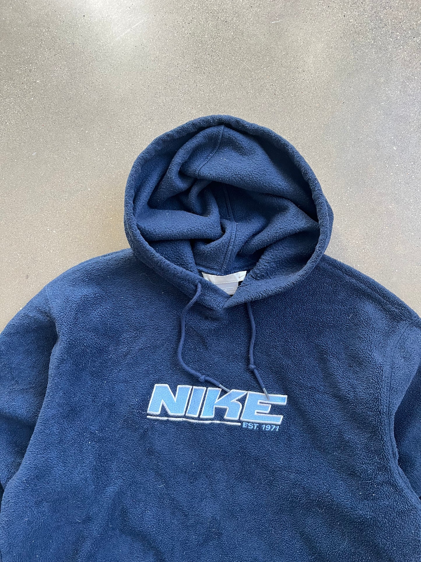 Vintage Blue Nike Fleece Hoodie - M