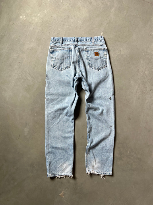 Vintage Faded Denim Blue Carhartt Jeans - 34