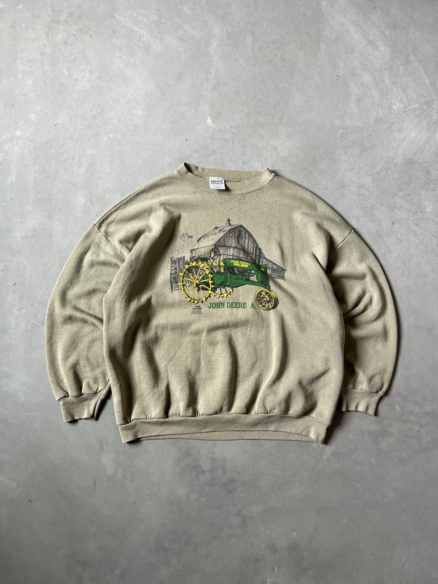 Vintage Tan John Deer Sweatshirt - XXL