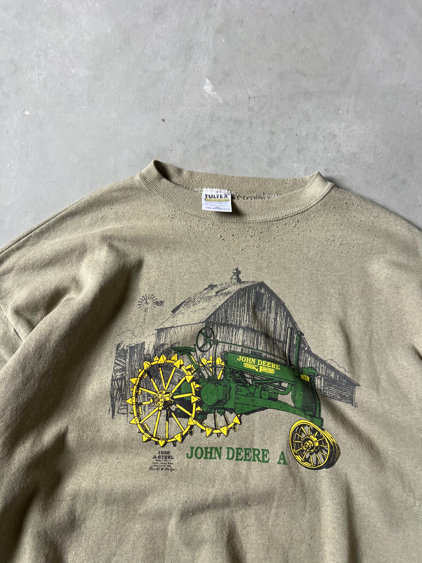 Vintage Tan John Deer Sweatshirt - XXL