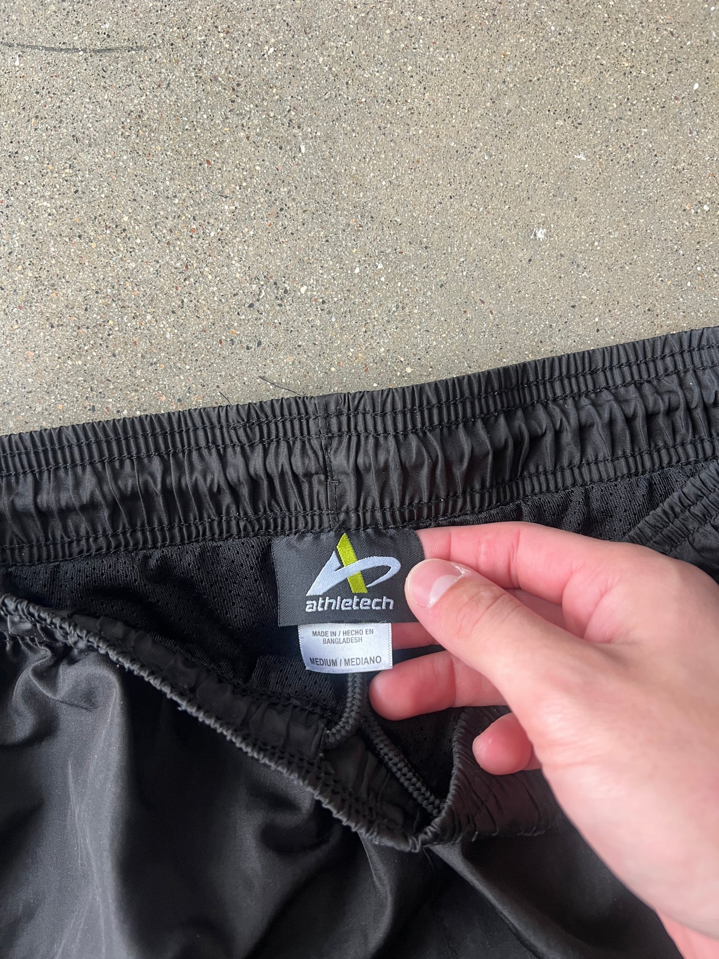 Vintage Black Baggy Stripped Track Pants - M