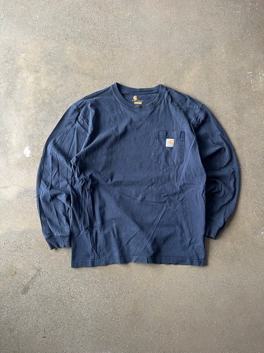 Vintage Navy Blue Carhartt Longsleeve Shirt - L