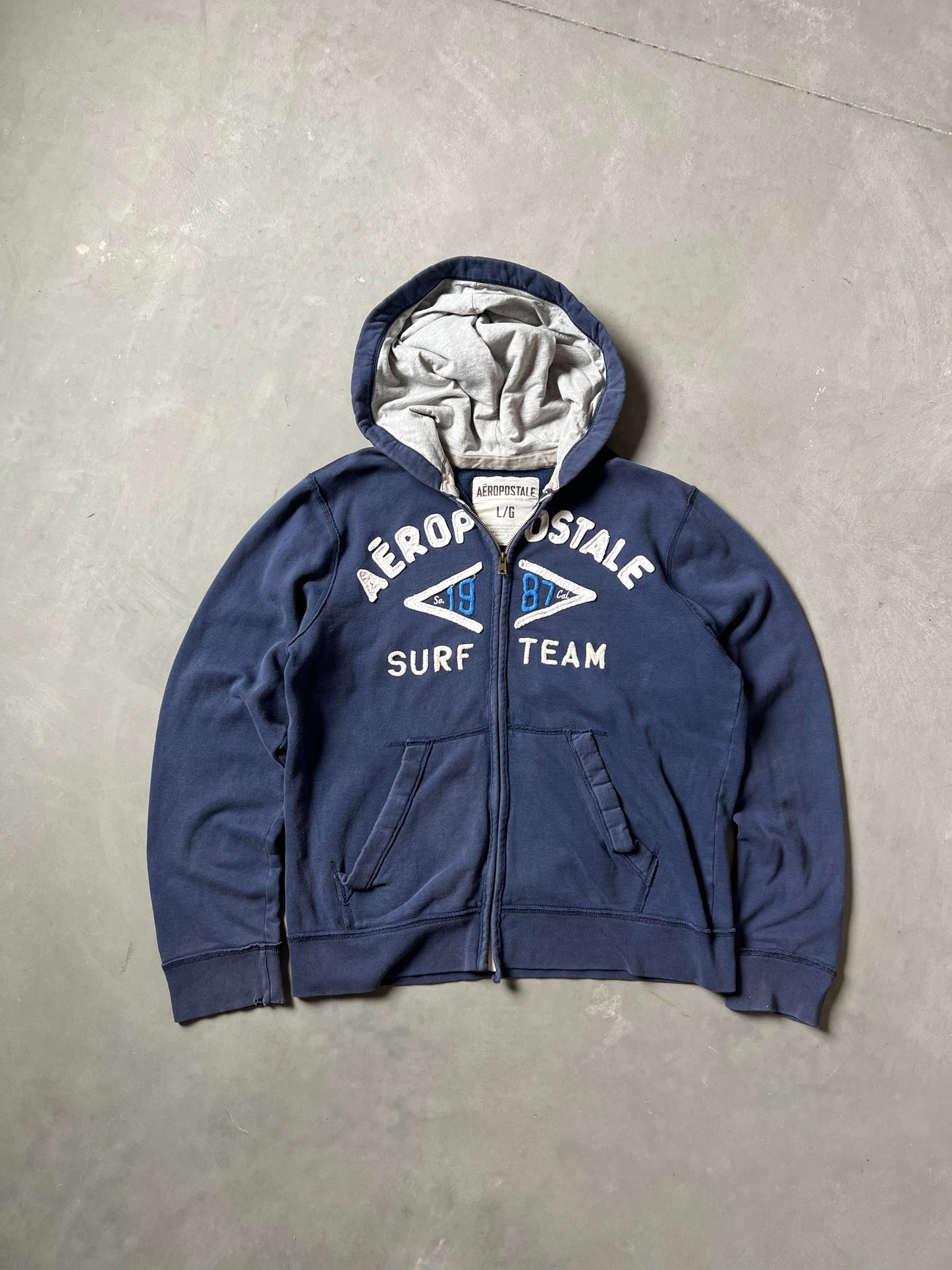 Navy Blue Aeropostale Zip Up Hoodie - L