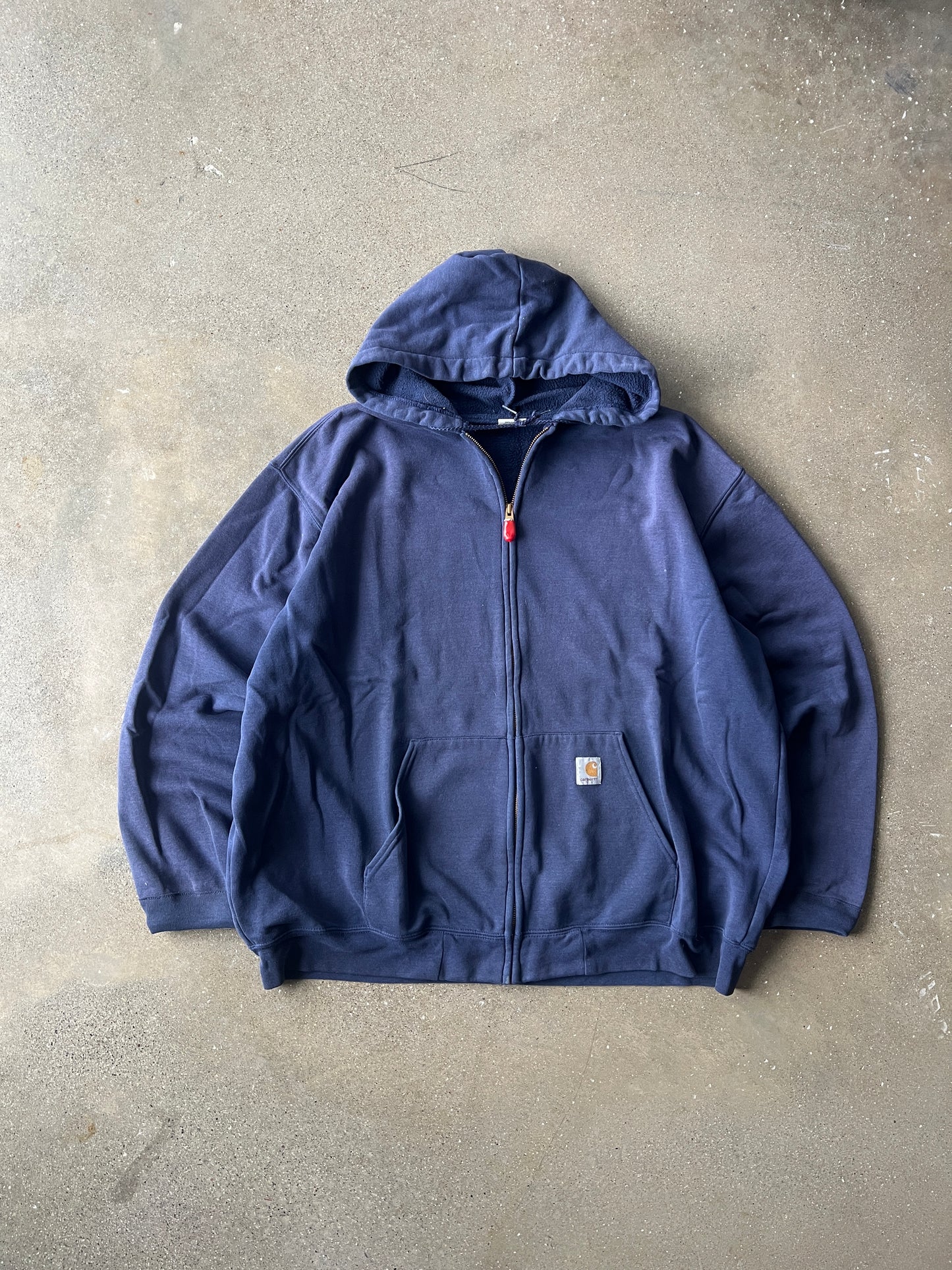 Vintage Navy Blue Carhartt Zip Up Hoodie - XXL
