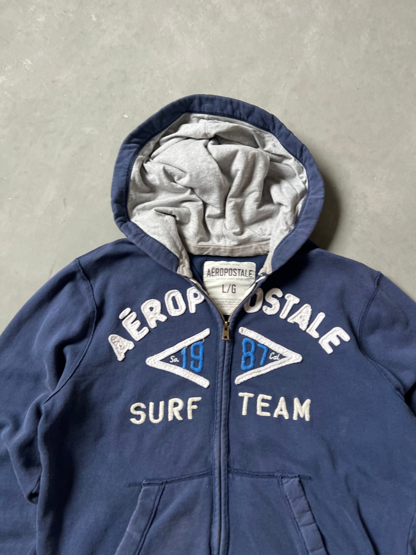 Navy Blue Aeropostale Zip Up Hoodie - L