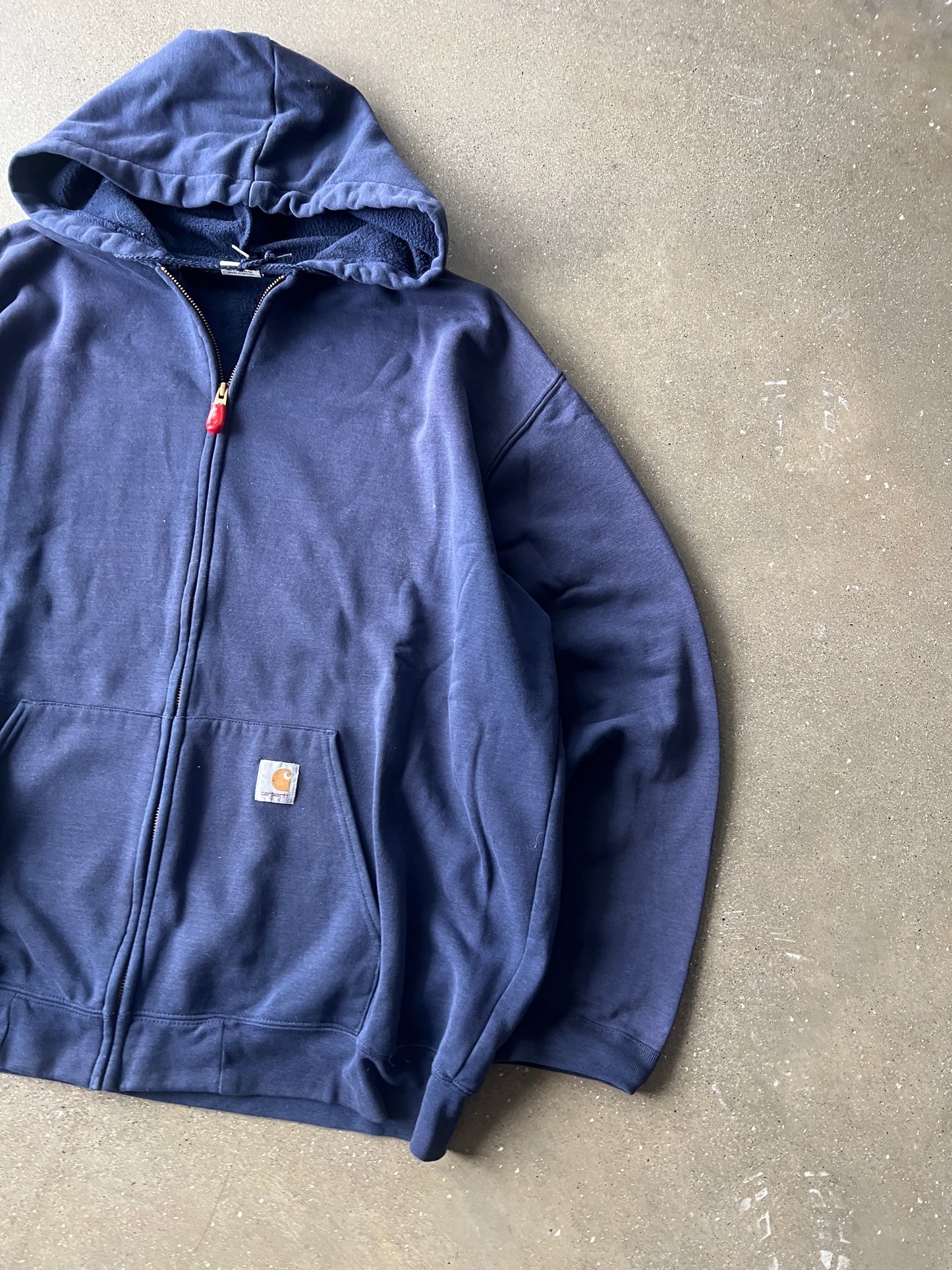 Vintage Navy Blue Carhartt Zip Up Hoodie - XXL
