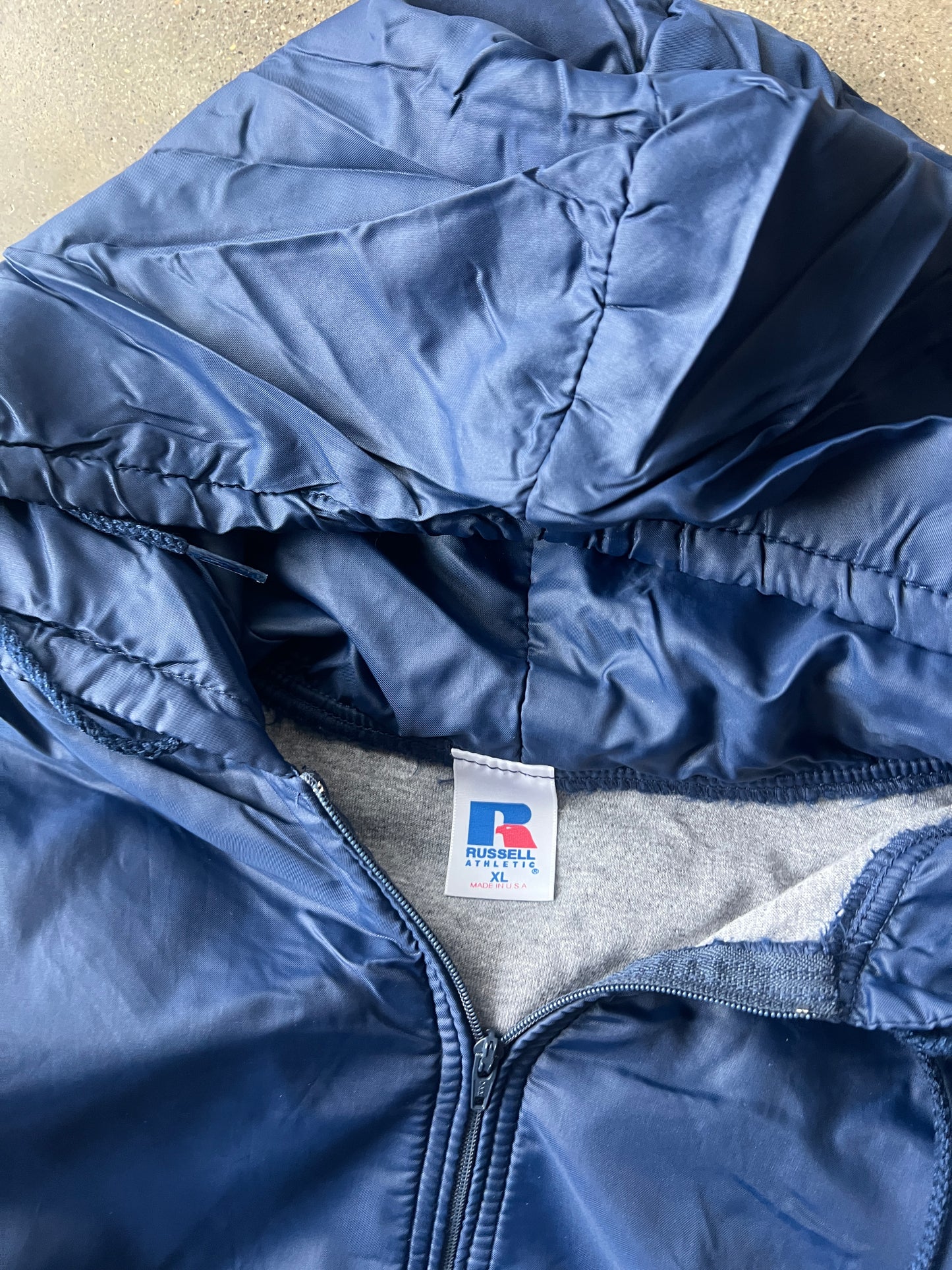 Vintage Navy Blue Russell Athletic Hoodie - XL