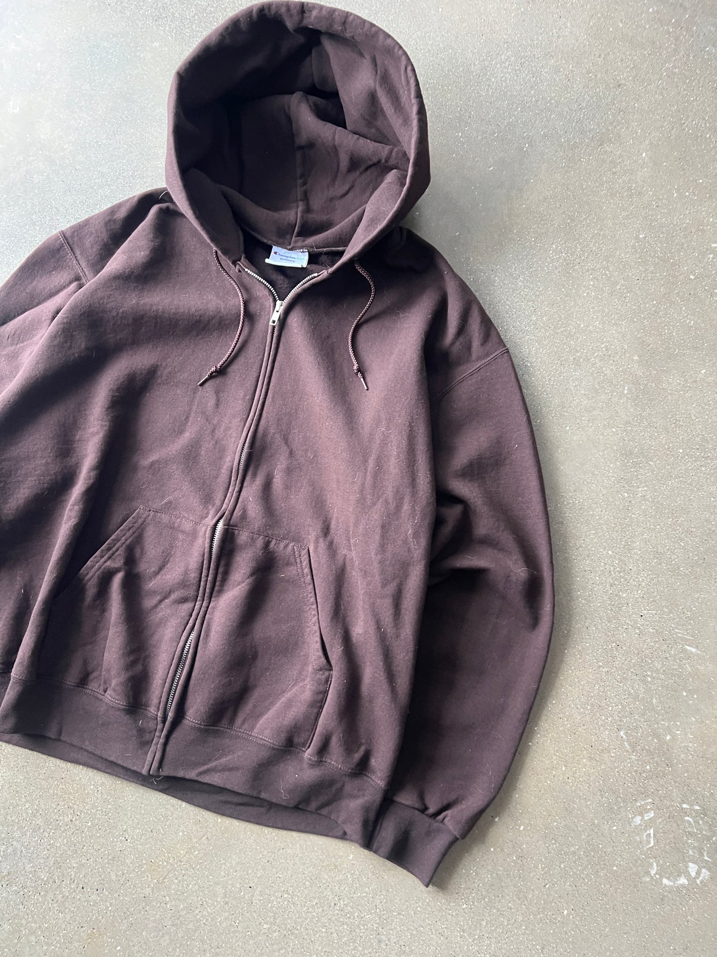 Vintage Mocha Brown Champion Hoodie - XL