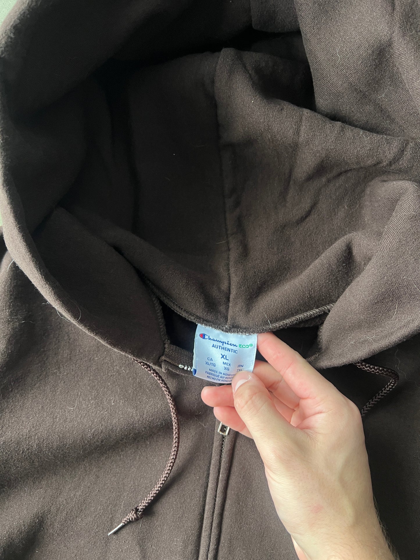 Vintage Mocha Brown Champion Hoodie - XL