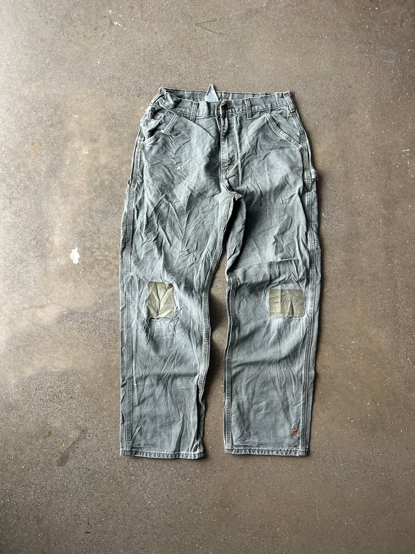 Vintage Faded Green Carhartt Carpenter Pants - 32