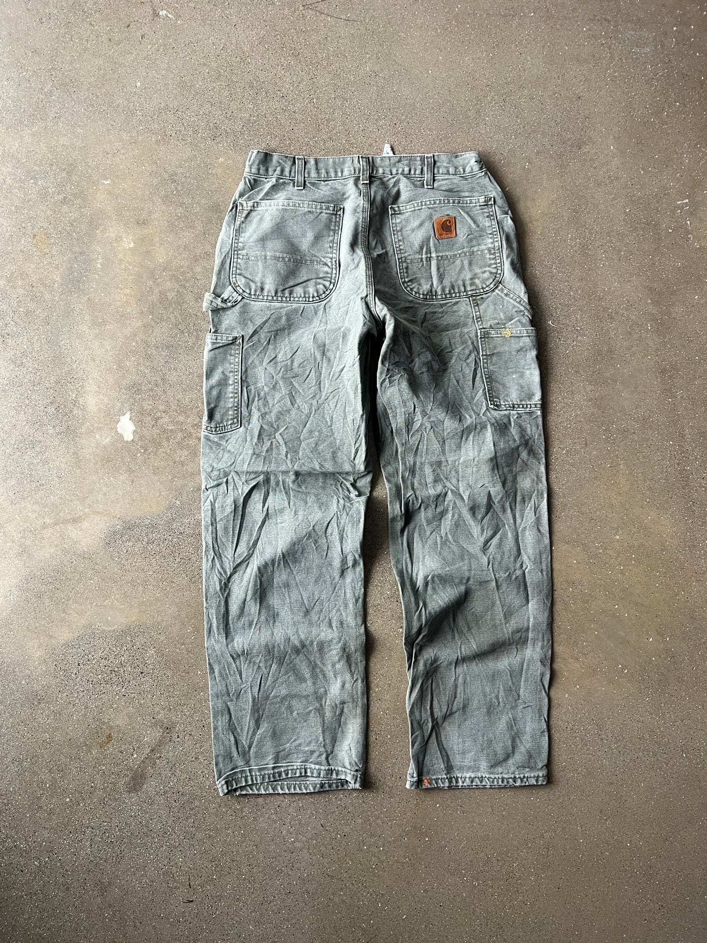 Vintage Faded Green Carhartt Carpenter Pants - 32