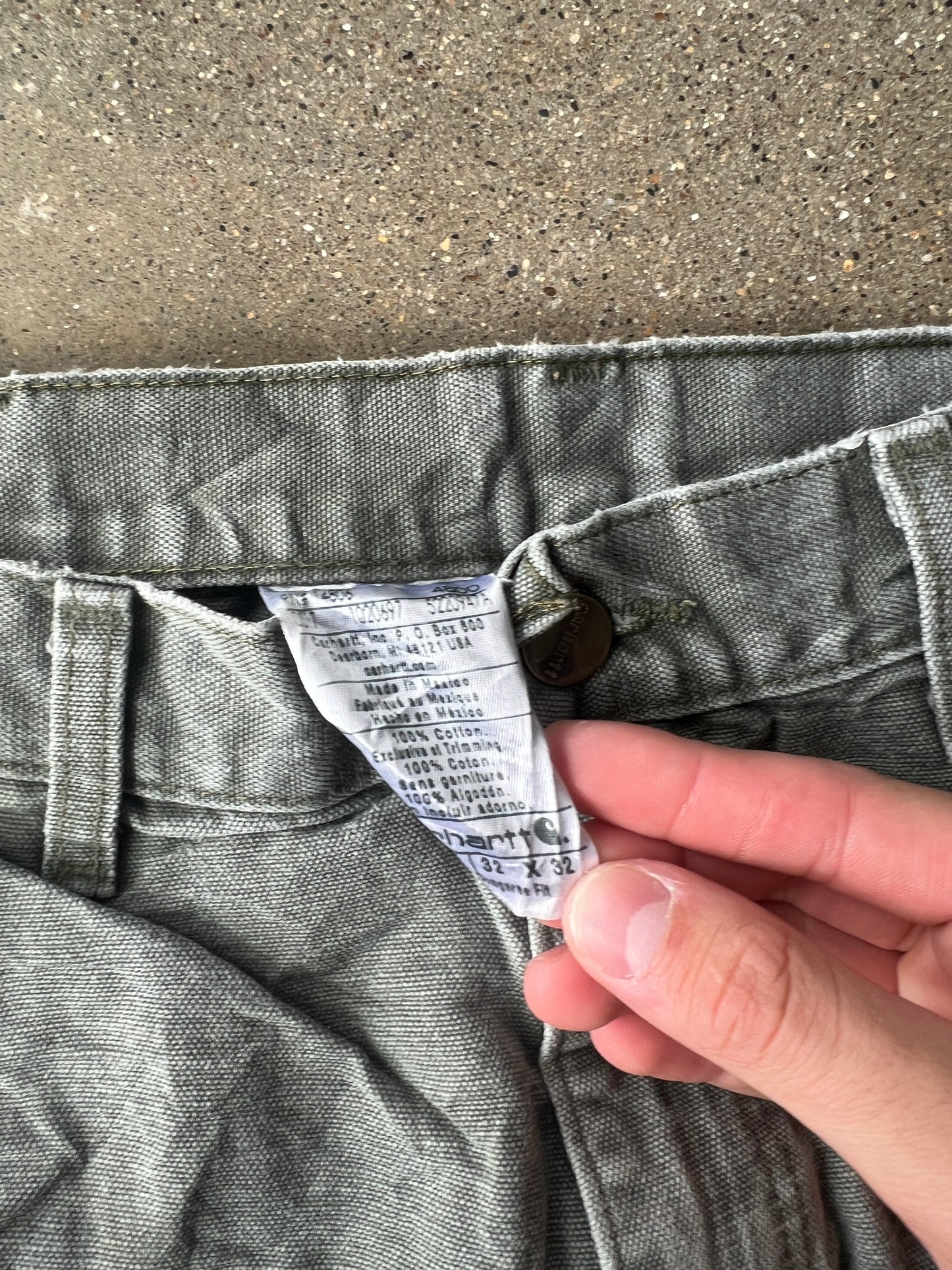 Vintage Faded Green Carhartt Carpenter Pants - 32