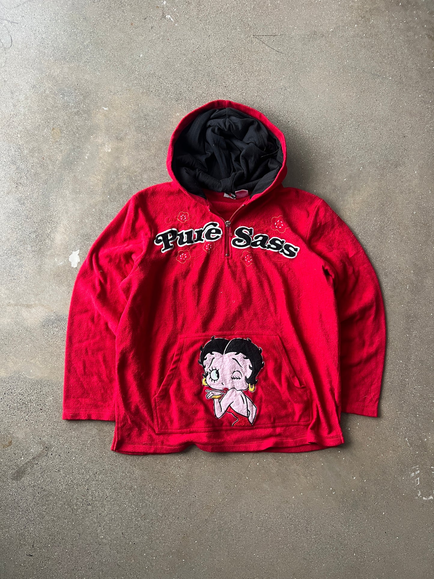 Vintage Cherry Red Betty Boop Hoodie - S