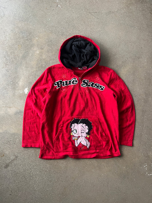 Vintage Cherry Red Betty Boop Hoodie - S