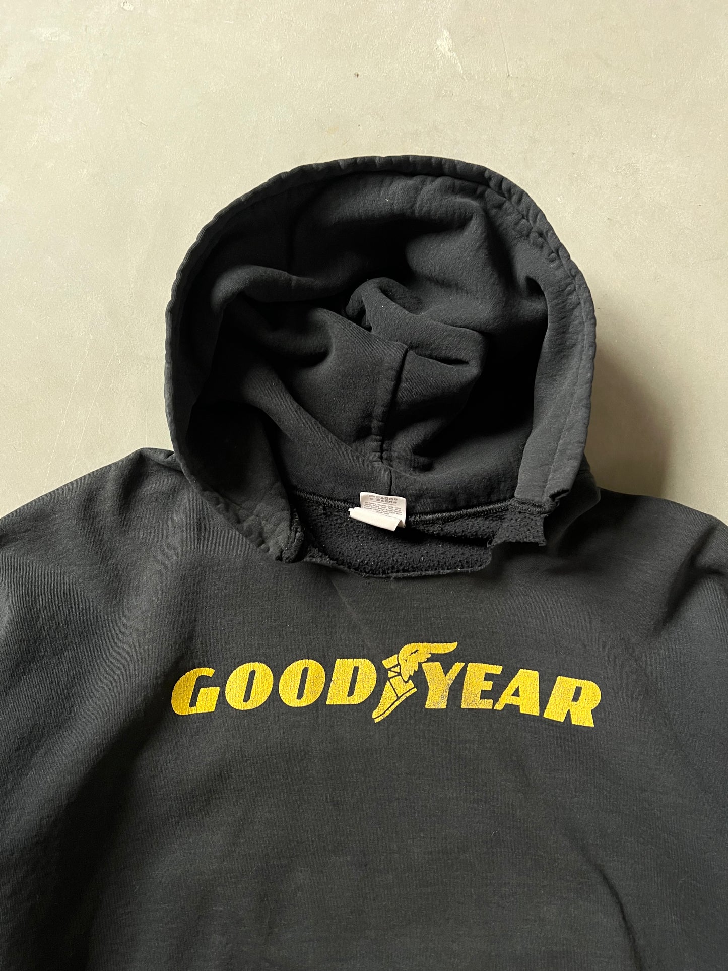 Vintage Faded Black Goodyear Hoodie - XL