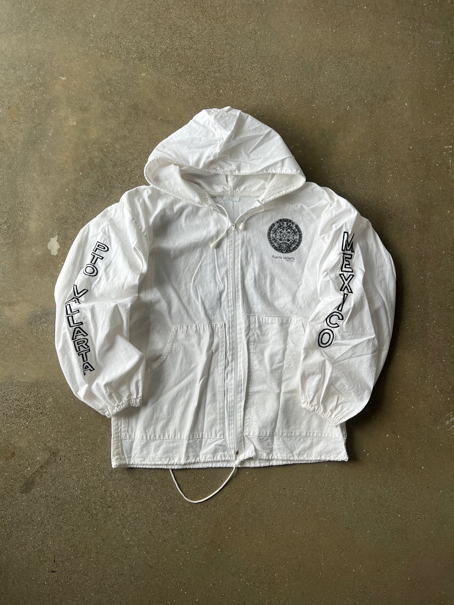 Vintage White New Mexico Hoodie Jacket - L