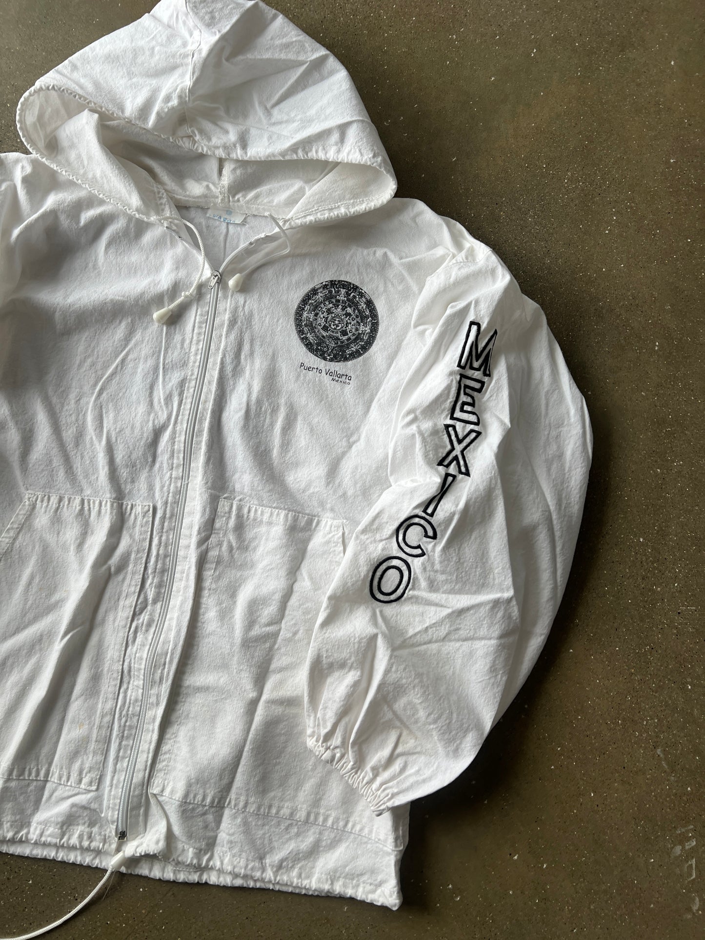 Vintage White New Mexico Hoodie Jacket - L