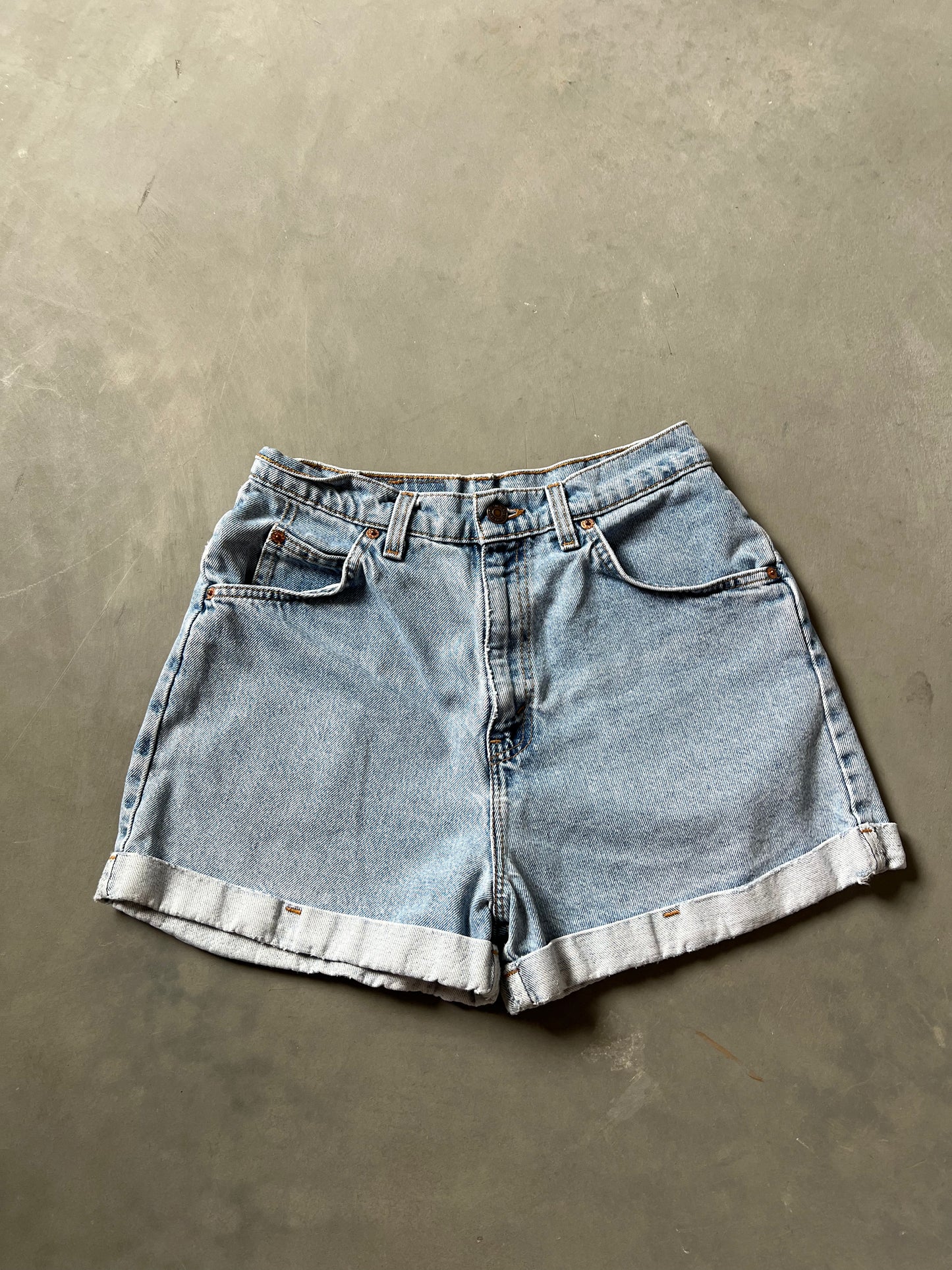 Vintage Faded Blue Levi Shorts - 28