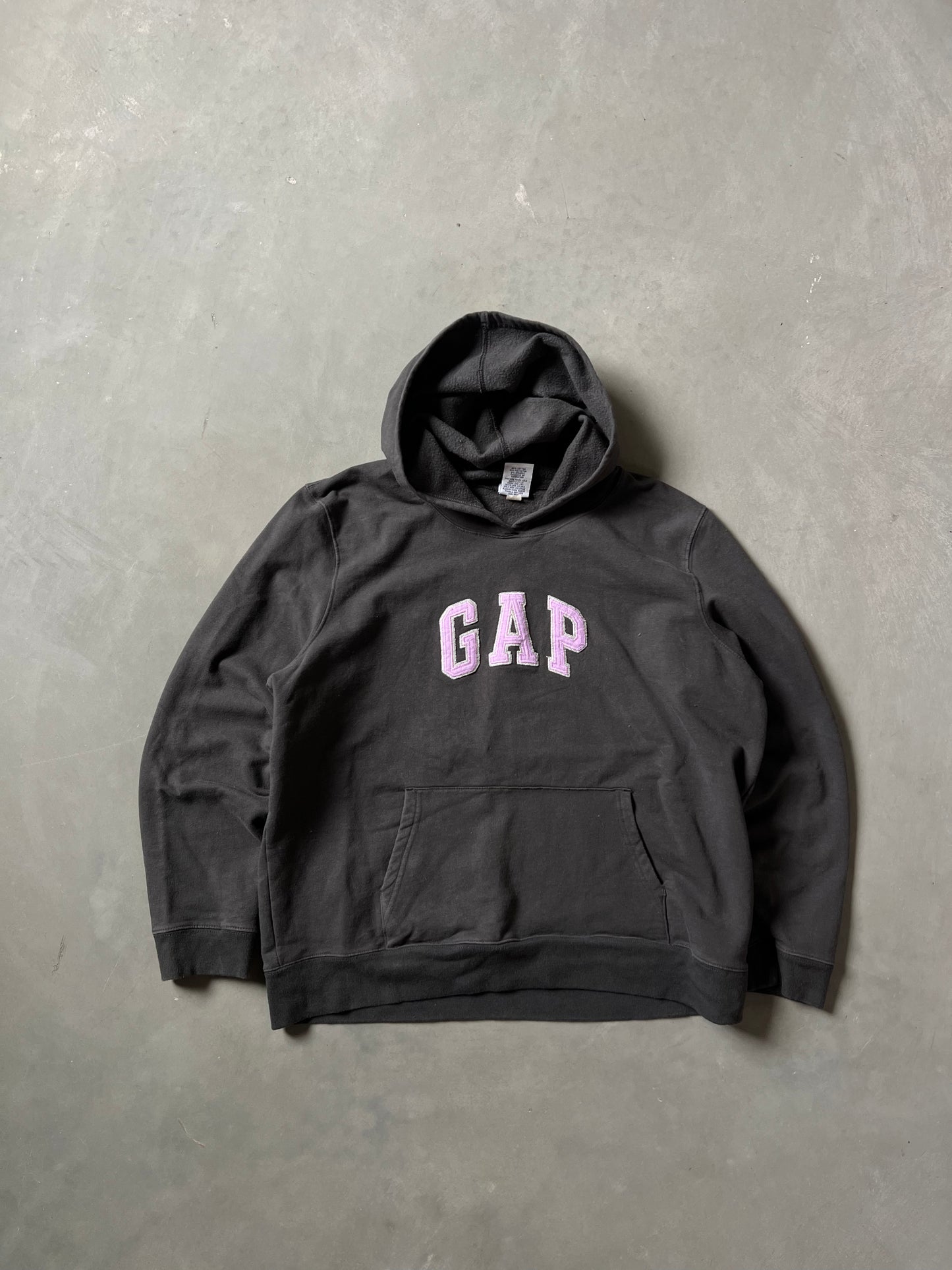 Vintage Grey Gap Spellout Hoodie - XXL