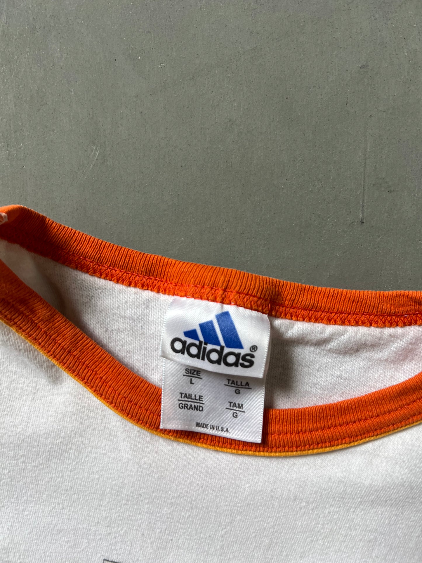 Vintage Orange Adidas Ringer Tee - L