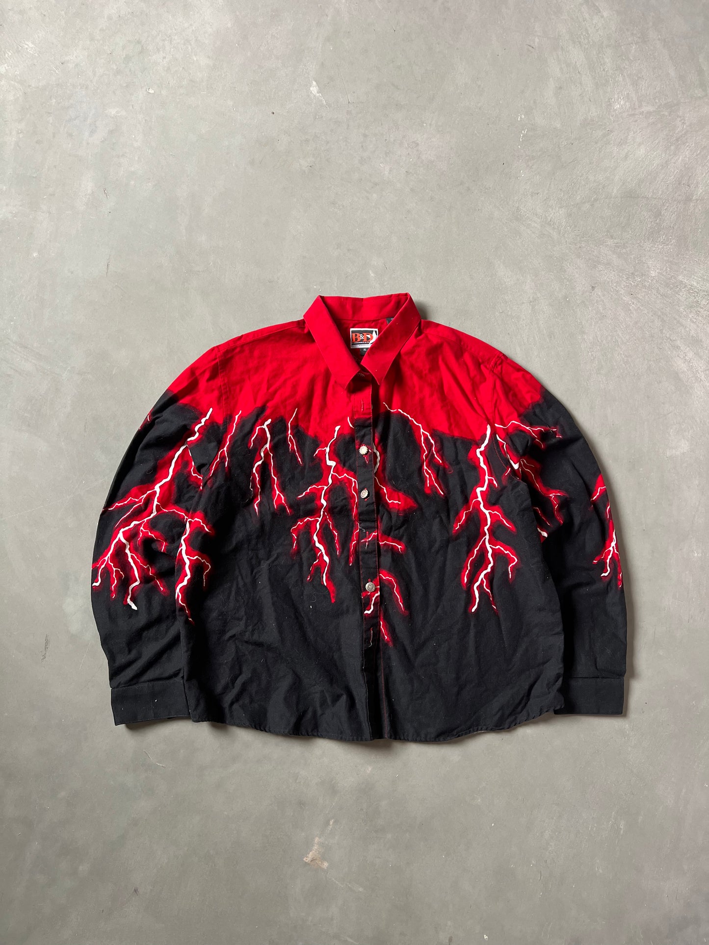 Vitage Brooks & Dunne Lightning Button Up - L