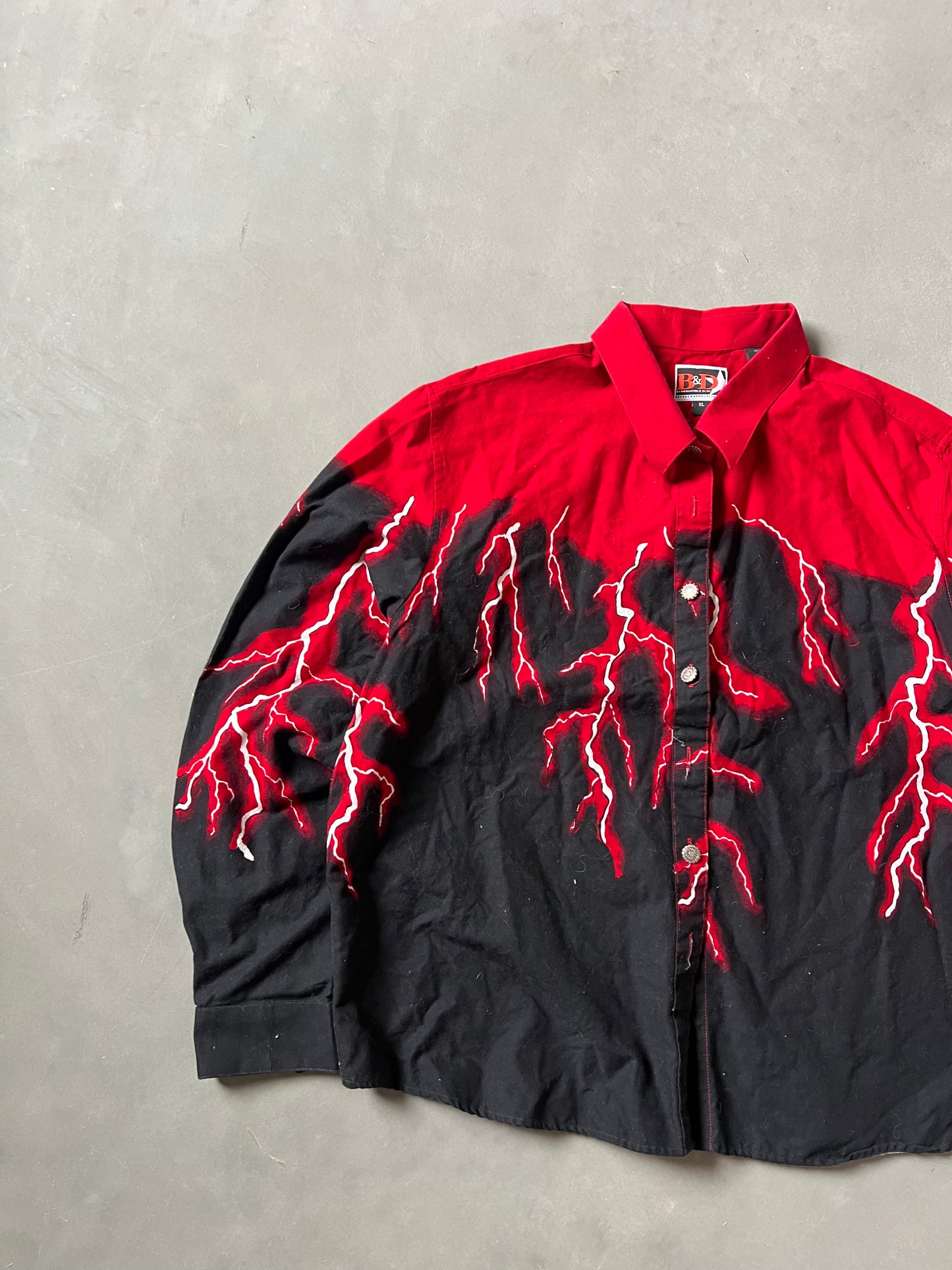 Vitage Brooks & Dunne Lightning Button Up - L