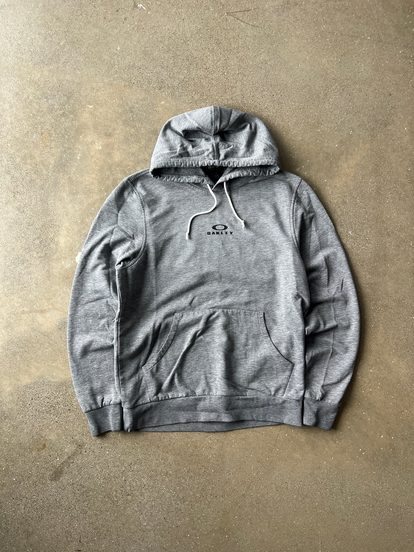 Vintage Faded Grey Oakley Hoodie - L