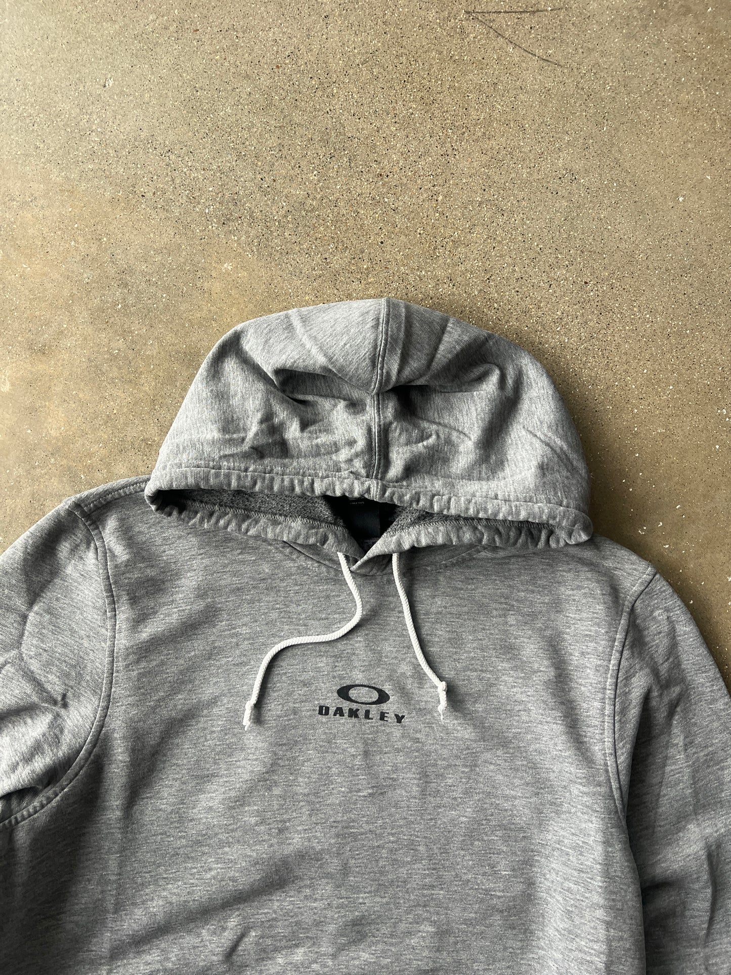 Vintage Faded Grey Oakley Hoodie - L