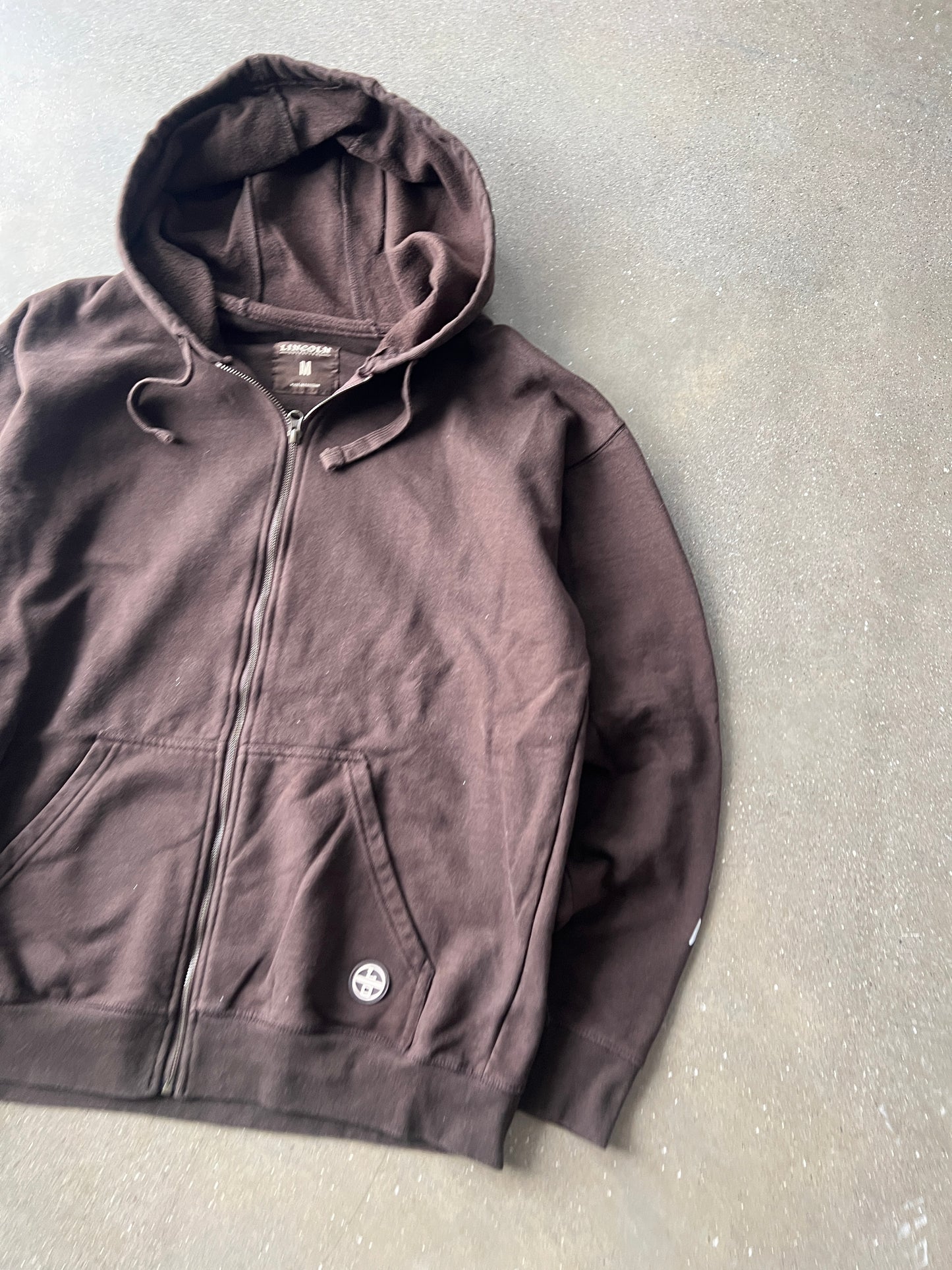 Vintage Black Blank 90s Zip Up Hoodie - M