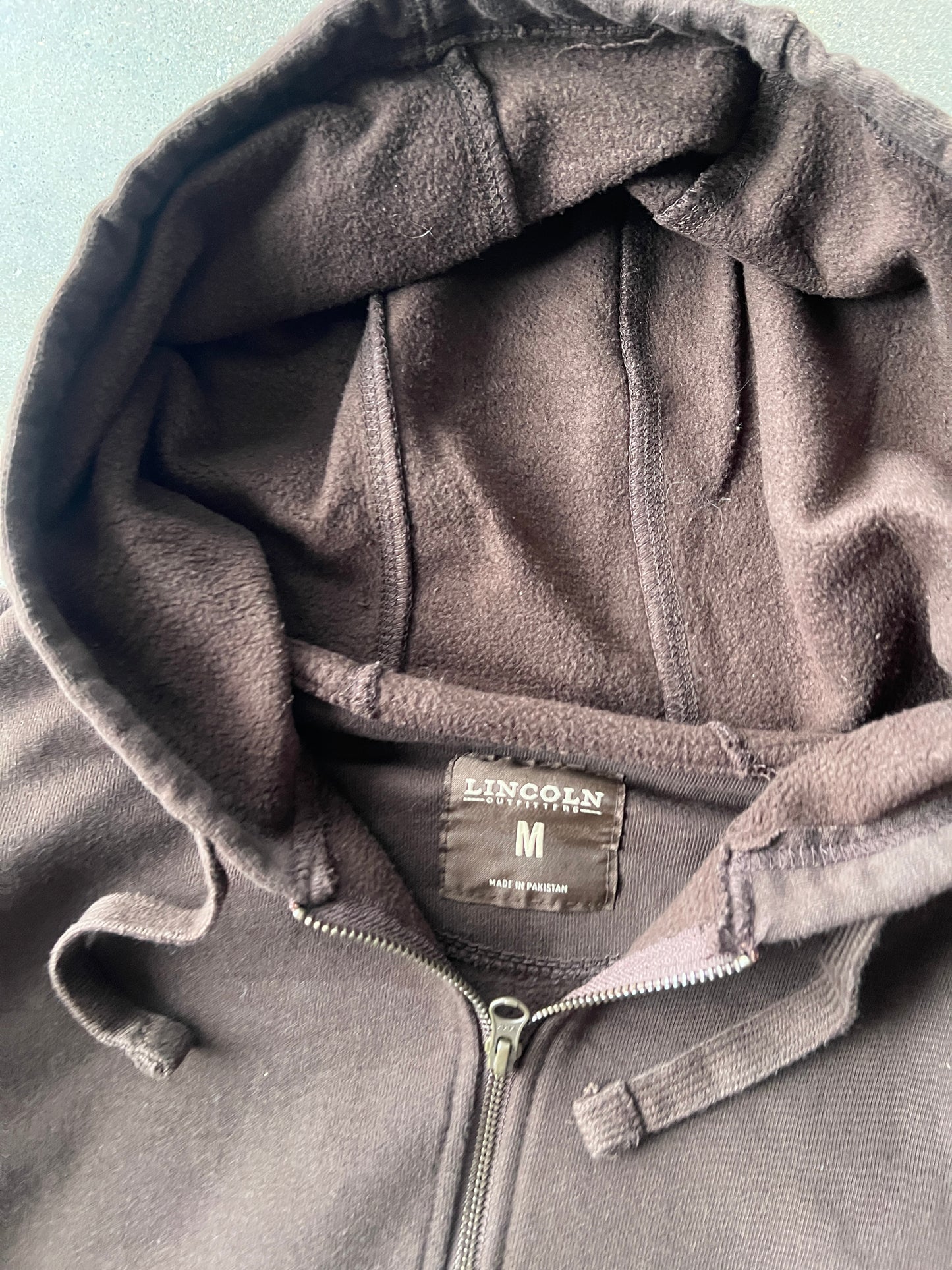 Vintage Black Blank 90s Zip Up Hoodie - M