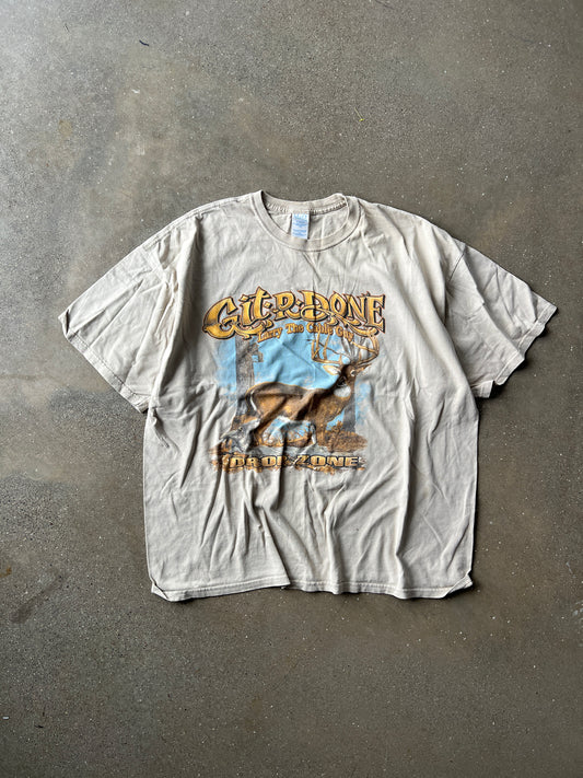 Vintage Faded Tan Deer Hunting Shirt - XL
