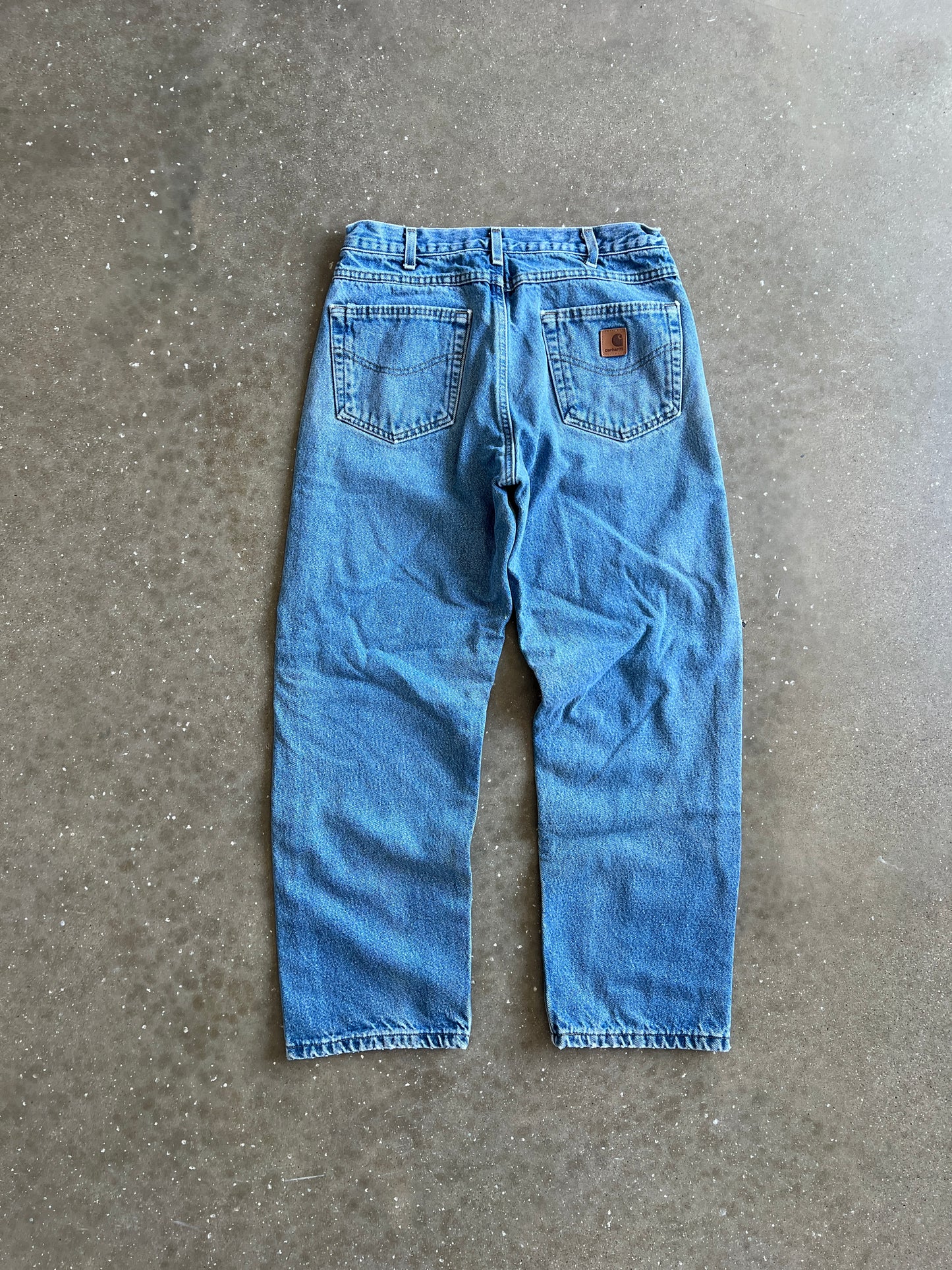 Vintage Denim Blue Carhartt Carpenter Pants - 33x30