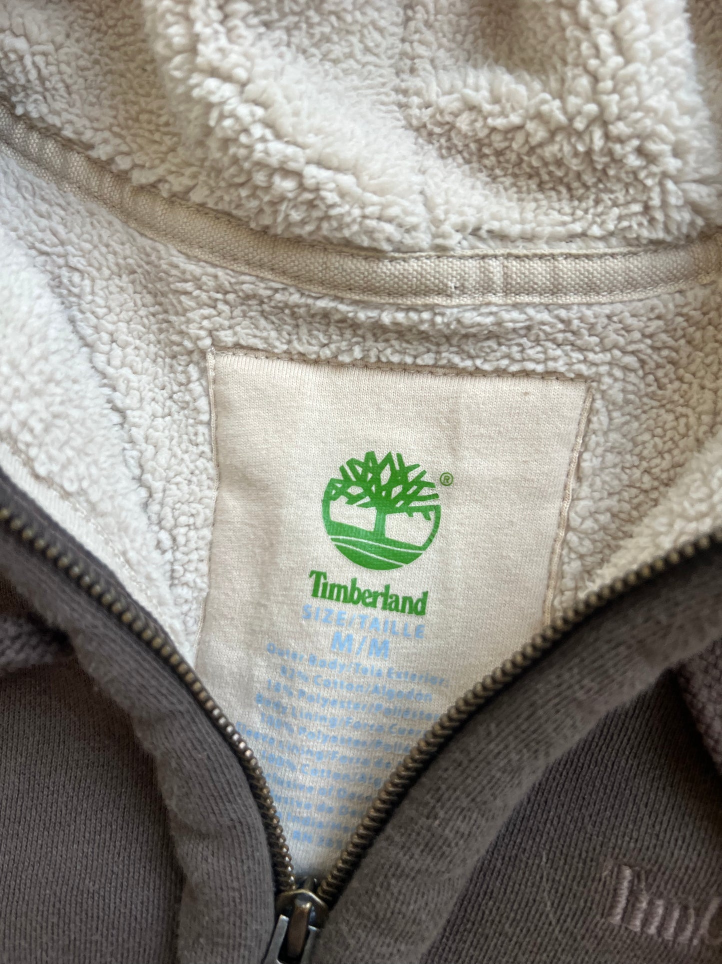 Vintage Brown Timberland Fleece Hoodie - M