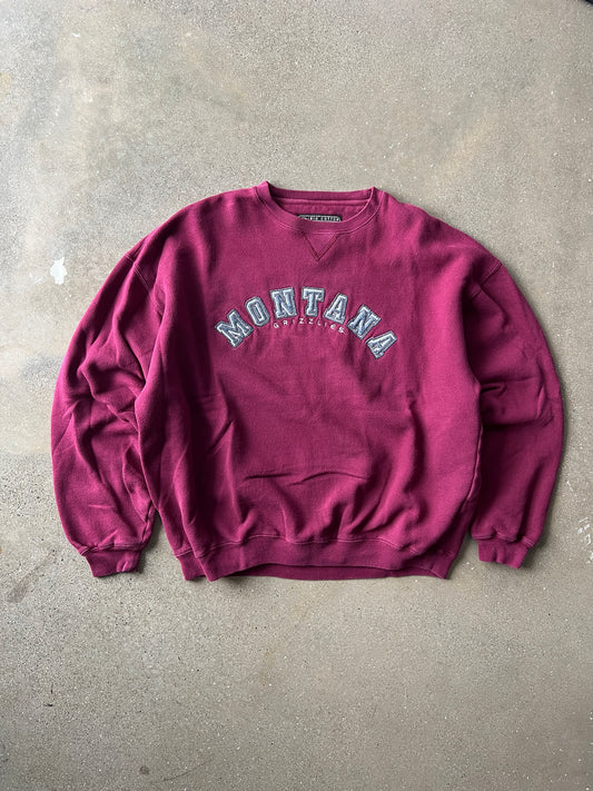 Vintage Maroon Red Montana Crew - XL