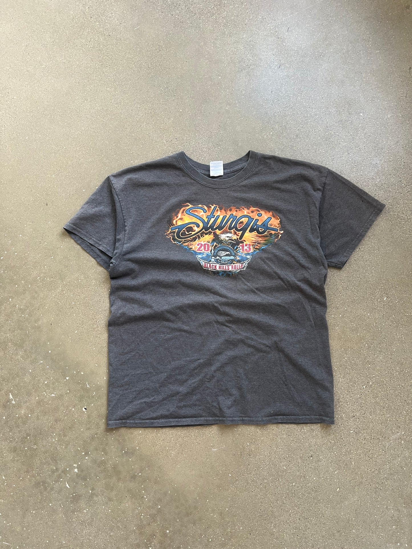 Vintage Grey Sturgis Flame Shirt - L