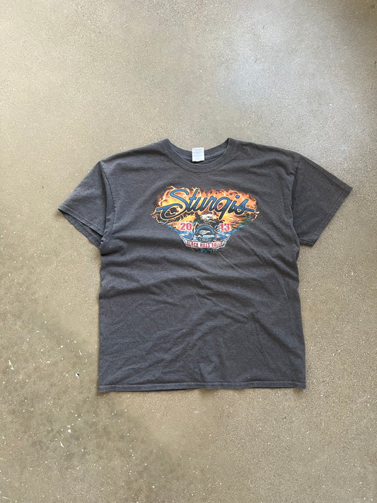 Vintage Grey Sturgis Flame Shirt - L