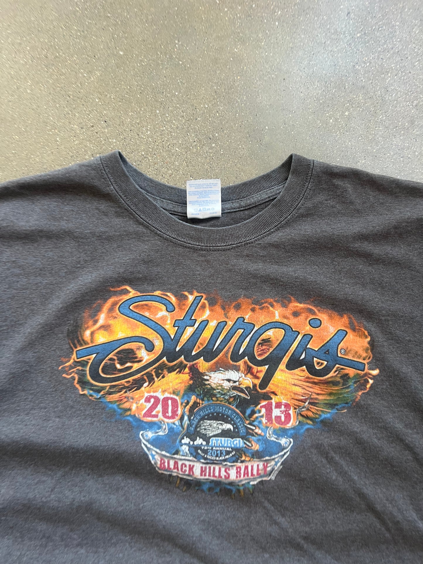Vintage Grey Sturgis Flame Shirt - L
