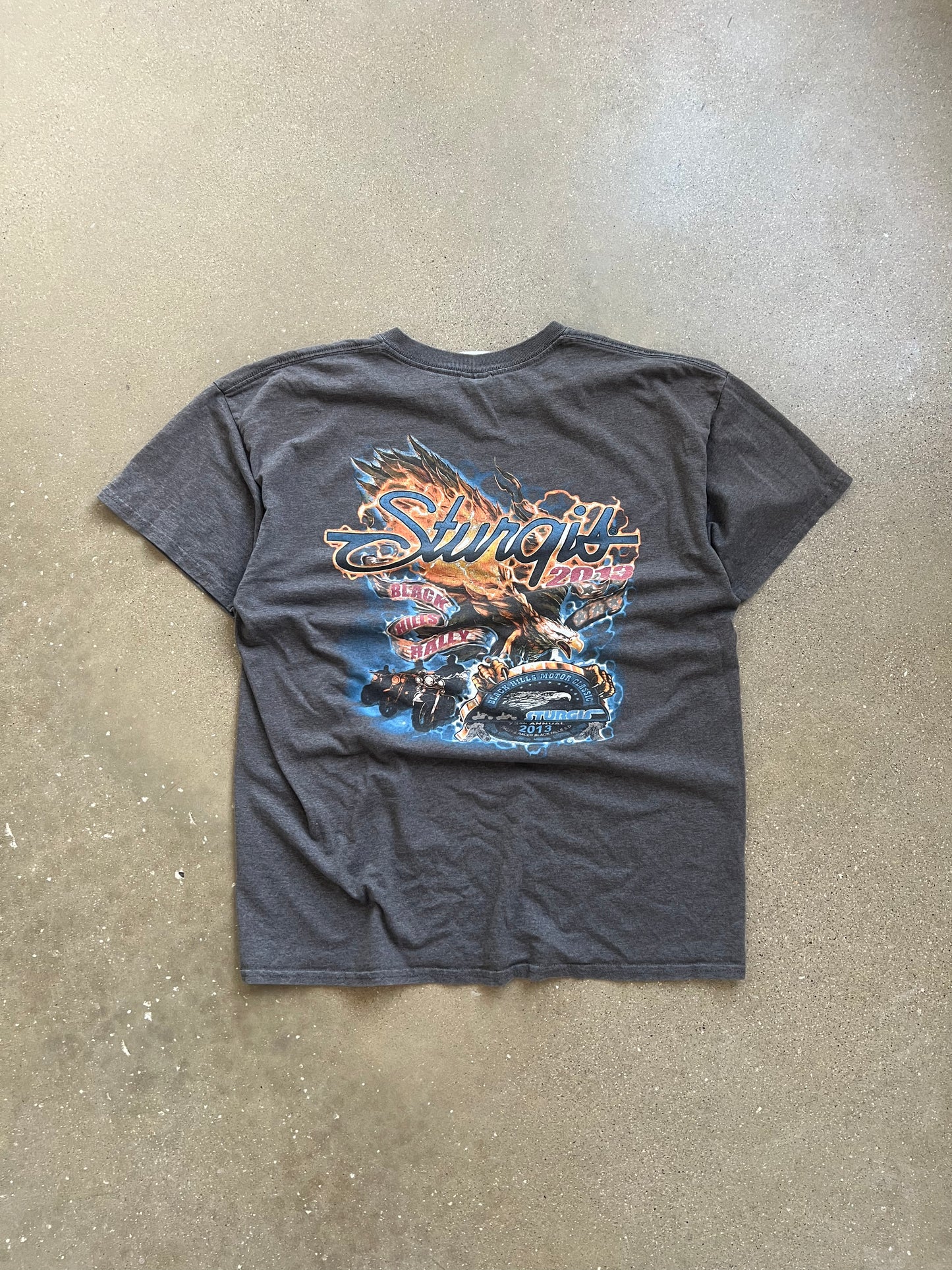 Vintage Grey Sturgis Flame Shirt - L