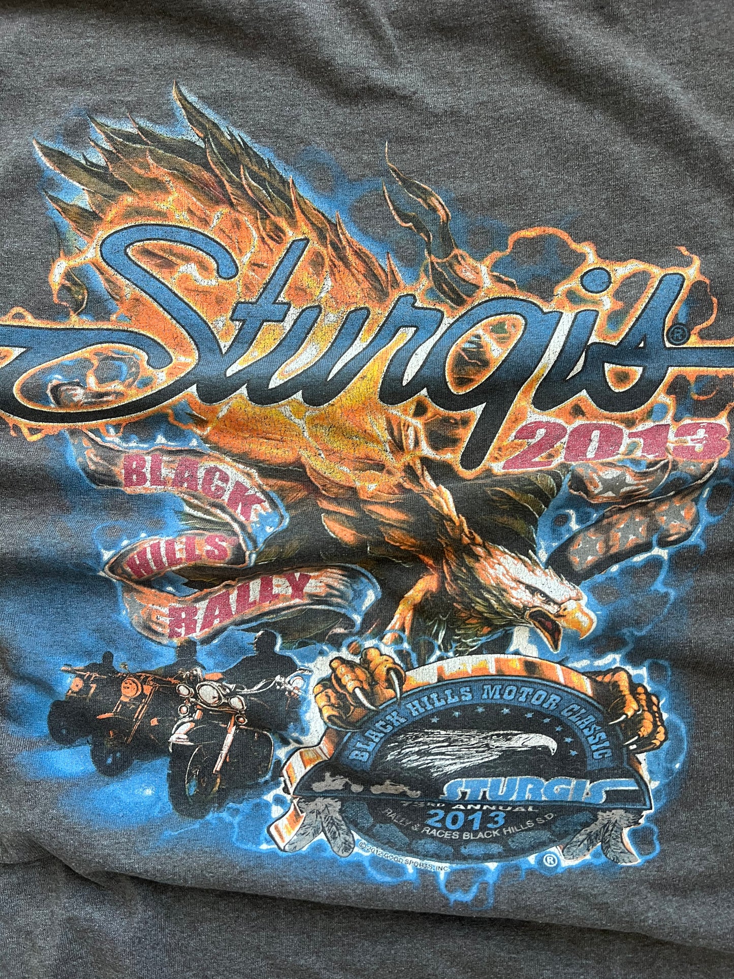 Vintage Grey Sturgis Flame Shirt - L