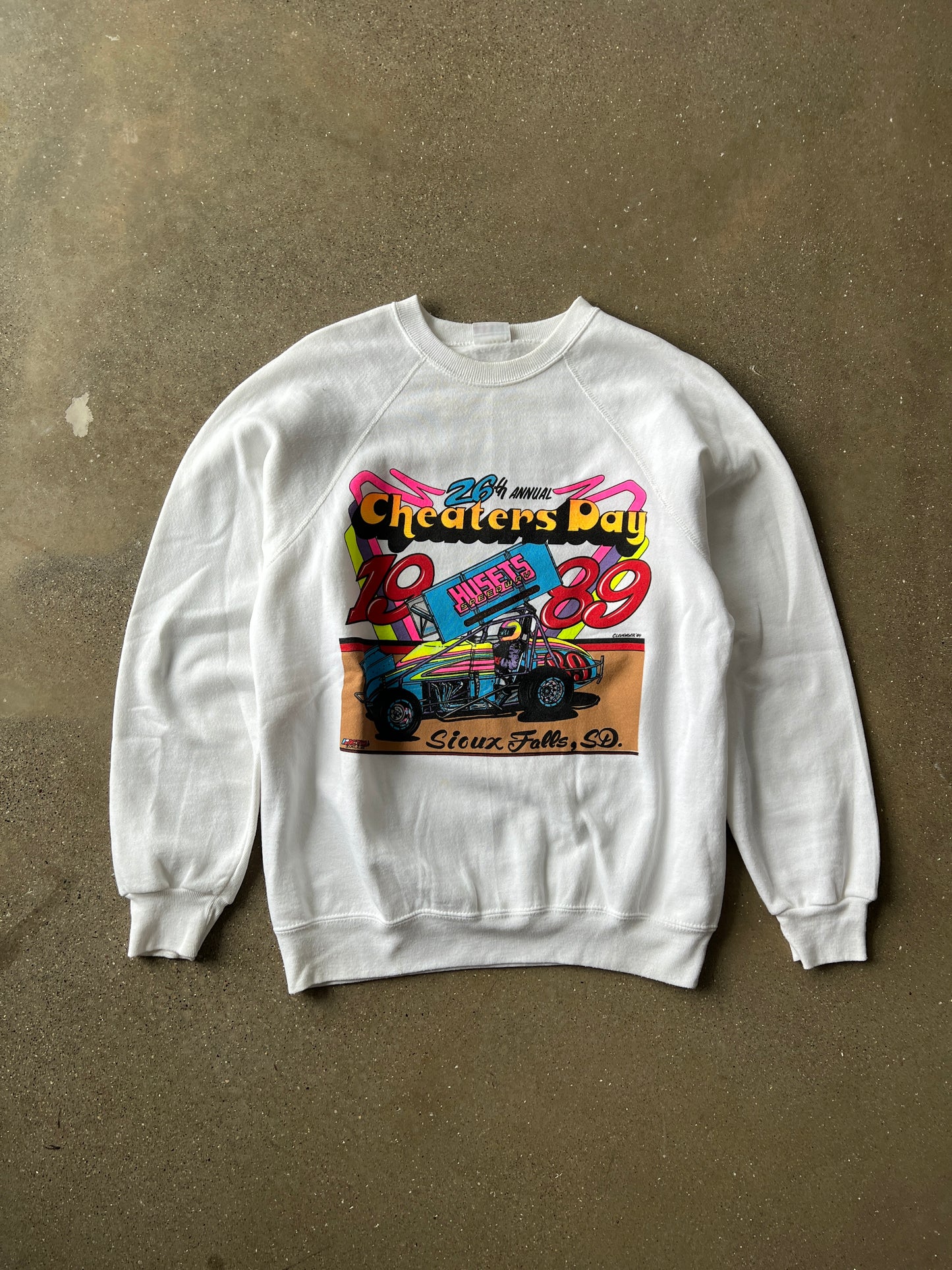 Vintage White Nascar Racing Crew - L