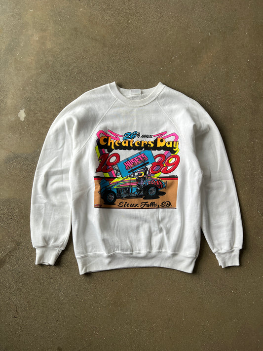 Vintage White Nascar Racing Crew - L