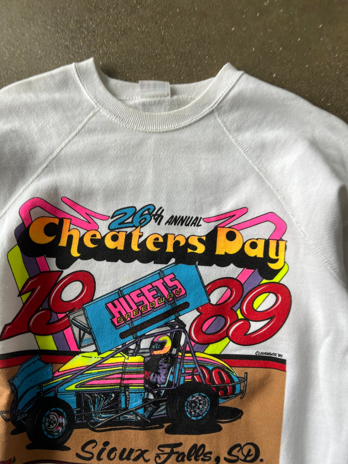 Vintage White Nascar Racing Crew - L